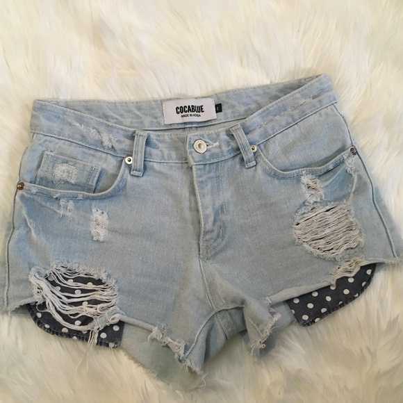 cocablue Pants - Cocablue ripped jean shorts